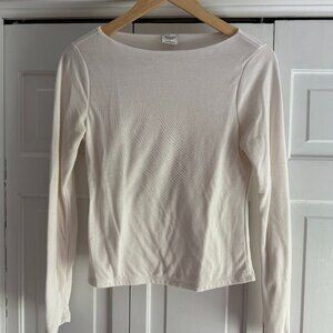 A&F x Kathleen Post Boatneck Cream LS Top